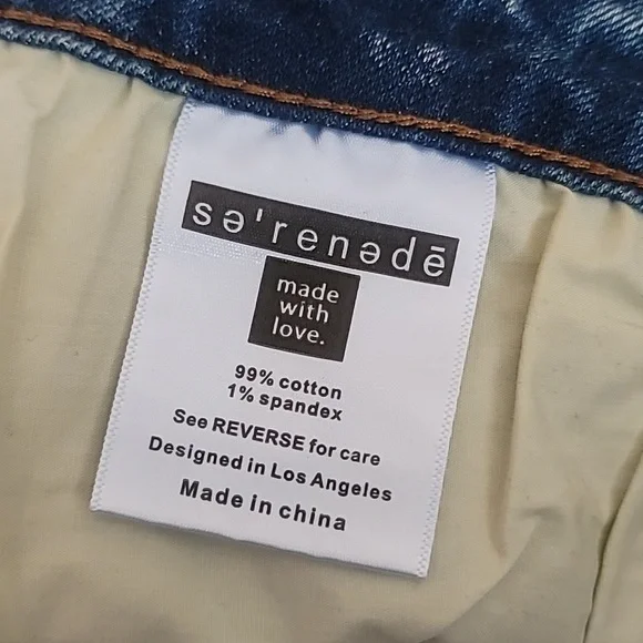 SERENEDE Patchwork Streetwear Earth Tone Serenity Prayer Distressed Skinny Jeans - Picture 5 of 16